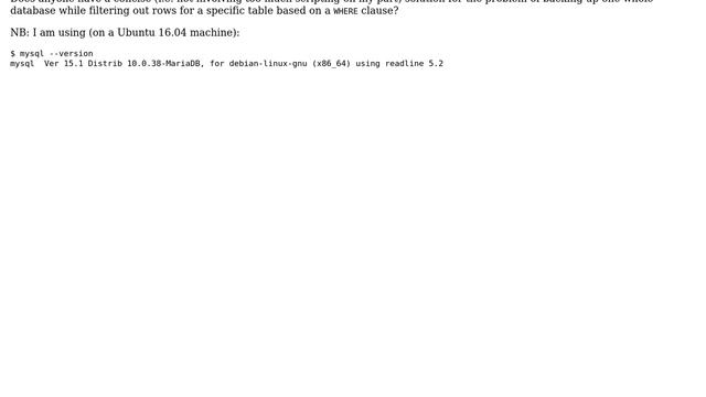 Databases: Using mysqldump with WHERE clause but WHERE clause only applying to specific table? смотреть онлайн