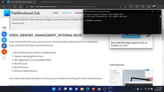 VIDEO_MEMORY_MANAGEMENT_INTERNAL Blue Screen error on Windows смотреть онлайн