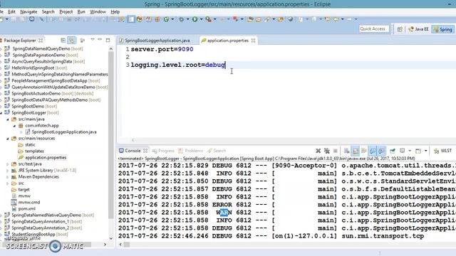 37.Setting logging level and logging pattern in Spring Boot смотреть онлайн