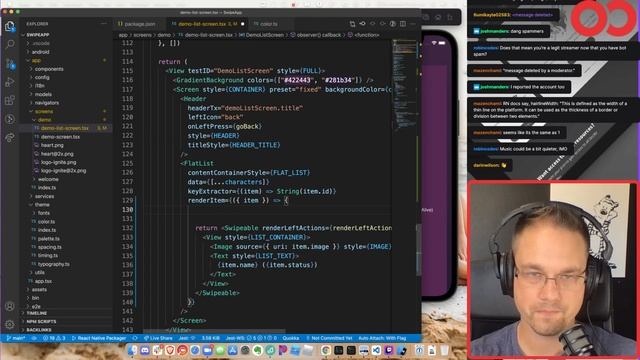React Native Live with Jamon -- Implementing Swipe to Delete смотреть онлайн