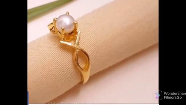 Simple Pearl Gold ring designs// Pearl rings❤️ смотреть онлайн