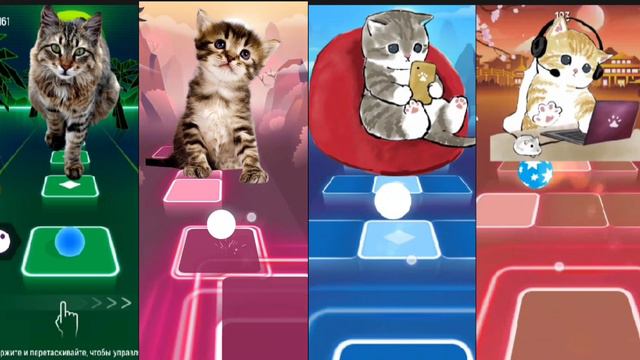 Waka Waka  Cute Cats Cover By Bongo 🐈🐈🐈 |||Tiles Hop Rush #bongocat #tileshop #cutecat #wakawaka