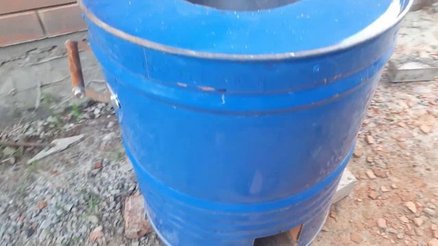 тандыр из бочки первый обжиг