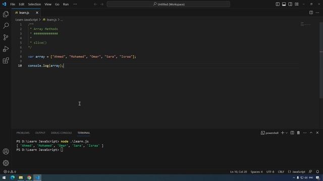 #45 - Array Methods - slice - JavaScript Arabic Course смотреть онлайн