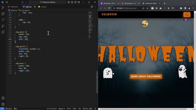 Responsive Halloween Website Using Bootstrap 5, HTML, CSS & JavaScript смотреть онлайн