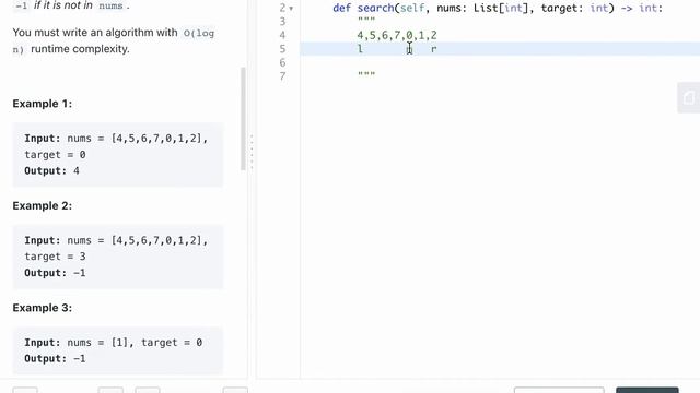 LEETCODE 33 SEARCH IN ROTATED SORTED ARRAY PYTHON смотреть онлайн