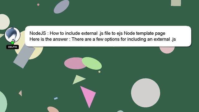 NodeJS : How to include external .js file to ejs Node template page смотреть онлайн