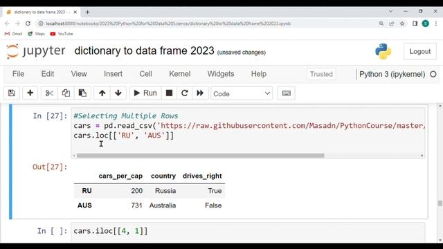 Python for Data Science -Using loc and iloc over dataframes смотреть онлайн
