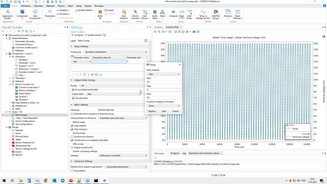 Batch & Batch sweep: Пакетный режим запуска исследований в COMSOL Multiphysics® смотреть онлайн
