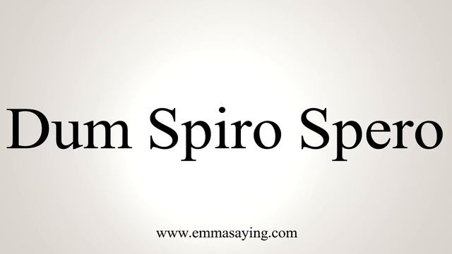 How To Say Dum Spiro Spero смотреть онлайн
