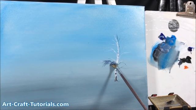 How to Draw a Beautiful Winter Tree with Fan Brush - Lesson 17 смотреть онлайн