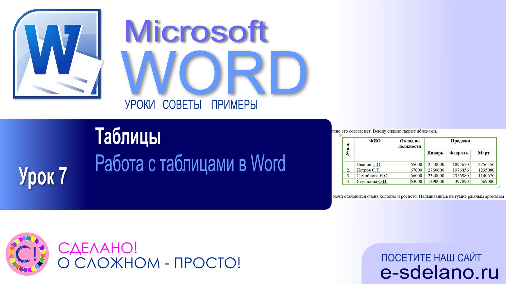 Word. Урок 7. Всё про работу с таблицами в Word смотреть онлайн