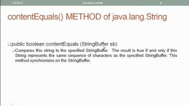 String API in Java | #49 | contentEquals() Method of the String Class in Java смотреть онлайн