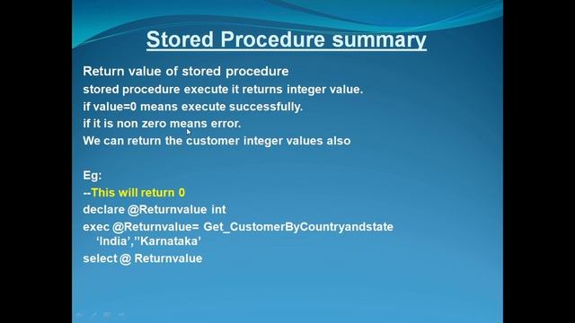 stored procedure summary смотреть онлайн