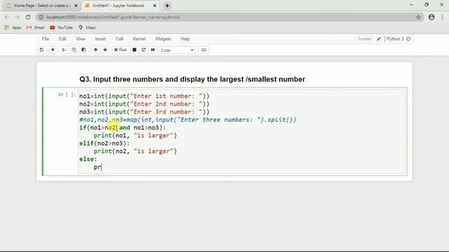 Input three numbers and display the largest/smallest number | Python Programming - Q3 | Class - 11 смотреть онлайн