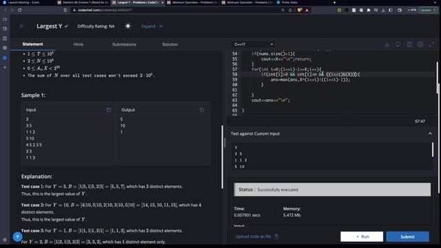 Codechef Starters 86 | Minimum Operation | String Game | Largest Y смотреть онлайн
