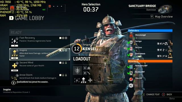 For Honor BETA January 2017 (HD 7850/R7 265/R7 370 | Phenom II X4) [Medium] смотреть онлайн