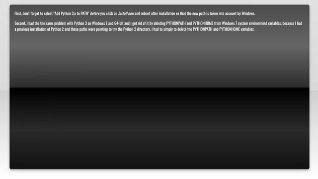 Fatal Python error on Windows 10 ModuleNotFoundError: No module named 'encodings' смотреть онлайн