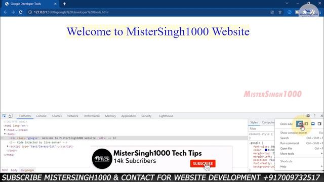 #CSS Google Chrome Devtools #3 यह टूल सिखाएगा वेबसाइट कैसे डिज़ाइन करते है #Mistersingh1000 смотреть онлайн