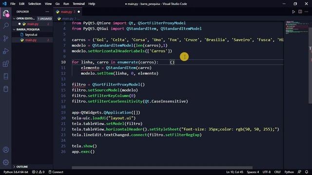 Barra de pesquisa com PyQt5 смотреть онлайн
