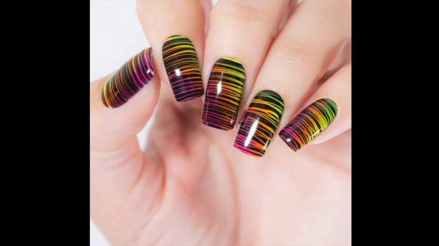 Neon stripes / Дизайн паутинкой и пигментом смотреть онлайн