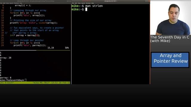 Your Seventh Day in C (Pointer are not arrays, and 2D arrays) - Crash Course in C Programming смотреть онлайн