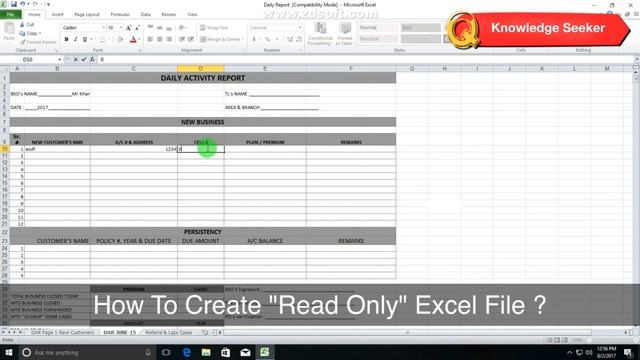 How to Save Microsoft Excel File as read only format смотреть онлайн