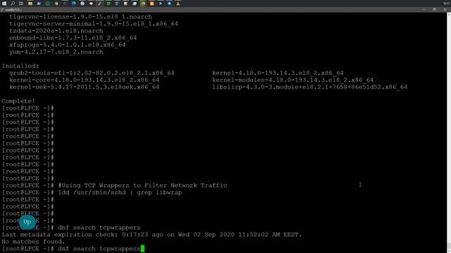 LFCE | Использование TCP Wrappers для фильтрации сетевого трафика | Oracle Linux 8.2 смотреть онлайн