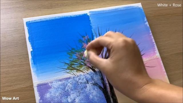 Daily challenge #189 / Acrylic / Set of 4 seasons painting смотреть онлайн