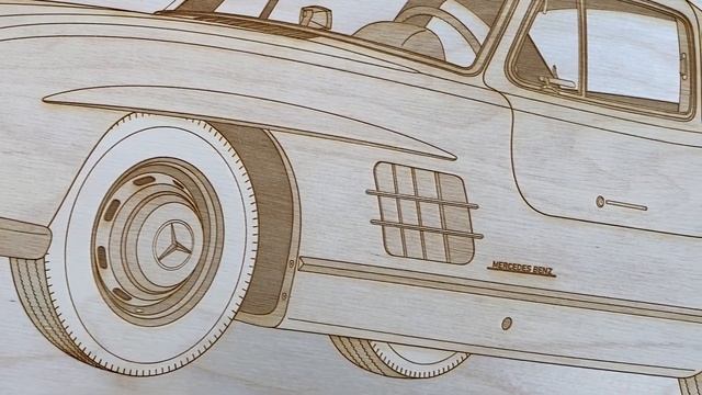 LUGCRAFT MERCEDES 300 SL GULLWING ENGRAVED WOODEN ARTWORK смотреть онлайн