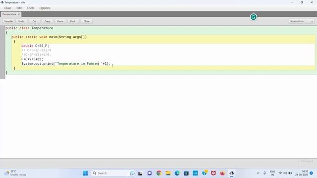Java Program Convert Temperature from Fahrenheit to Celcius and Celcius to Fahrenheit using Scanner смотреть онлайн