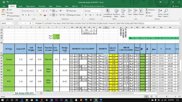Solid Slab Design By Excel ES EN 2015