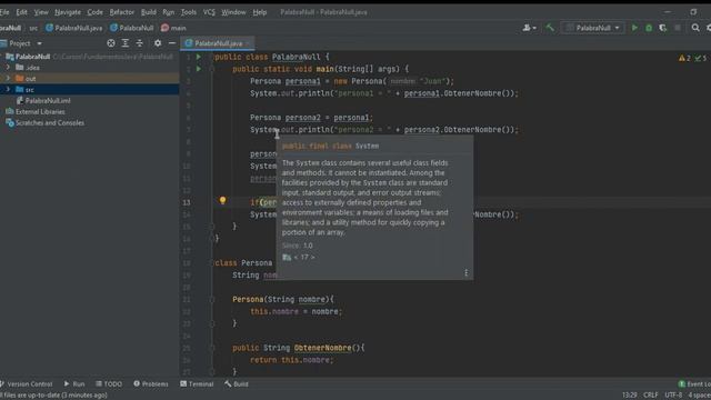 34. Curso java - Uso de la palabra null en Java смотреть онлайн