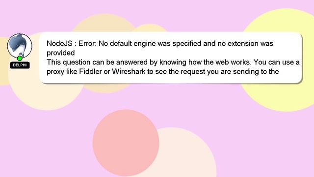 NodeJS : Error: No default engine was specified and no extension was provided смотреть онлайн