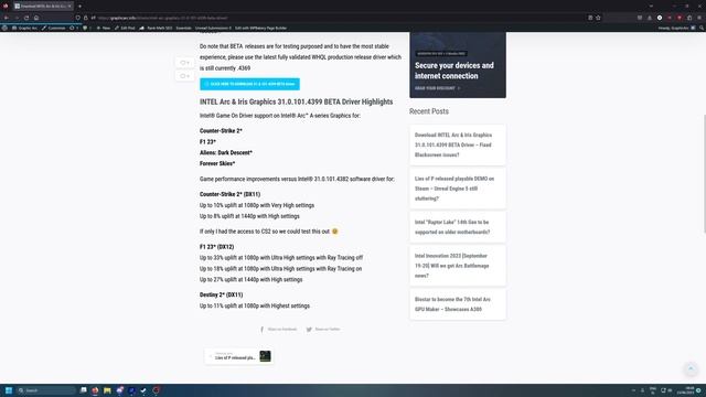 INTEL Arc Graphics Driver 31.0.101.4499 - Fixed Blackscreen Issues + Massive F1 23 % Uplift?!