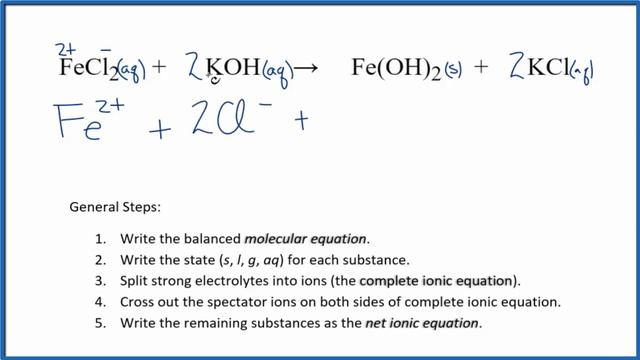How to Write the Net Ionic Equation for FeCl2 + KOH = Fe(OH)2 + KCl смотреть онлайн