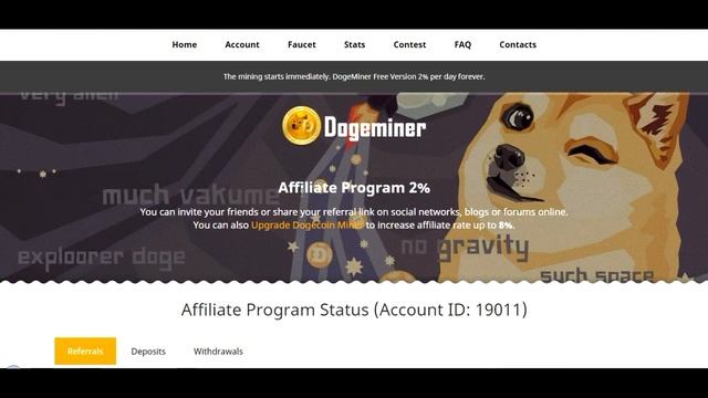 Dogeminer Cc New DogeCoin Mining Site Bonus 1 DHs Free Cloud Mining 2018 $ Online Income Ak $