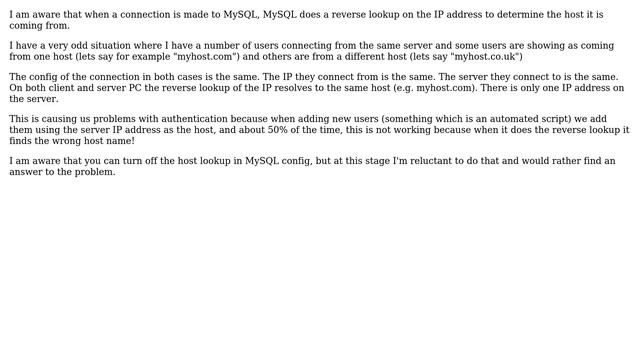 Databases: Users on same server connect to MySQL with different hosts смотреть онлайн