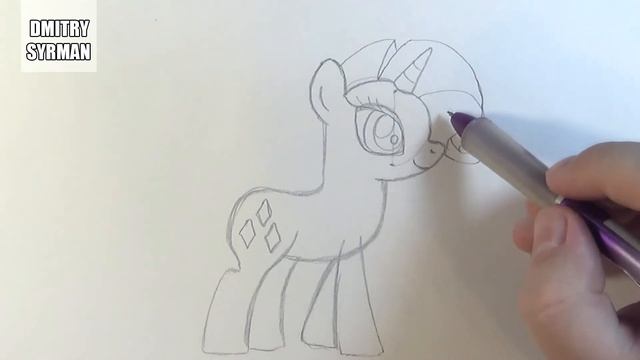 How to draw pony Rarity, Как нарисовать пони Рарити смотреть онлайн