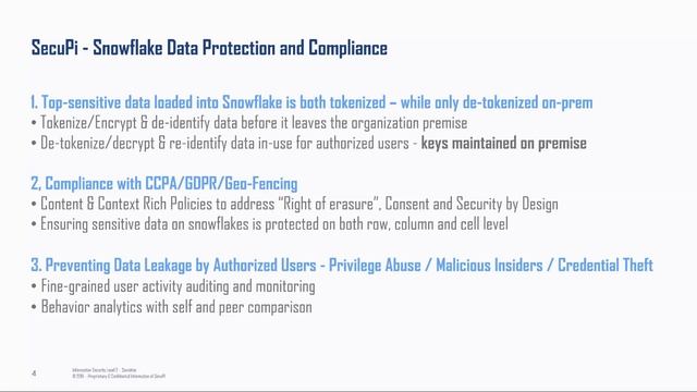SecuPi - Clarity - Snowflake Webinar - Data Protection & Compliance in Snowflake смотреть онлайн