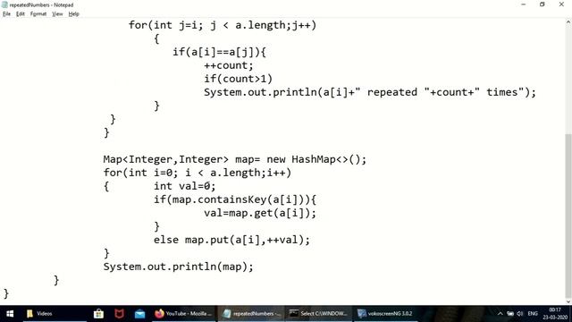 java array finding repeated numbers using hashmap смотреть онлайн