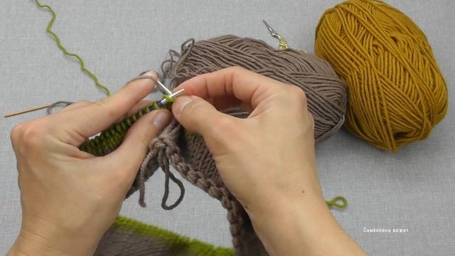 В8 Вязание полосок без ступенек и без обрыва нити при круговом вязании смотреть онлайн