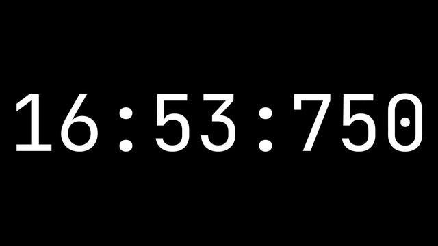 Countdown timer 34 minutes, 20 seconds [34:20:000] - White on black with milliseconds смотреть онлайн