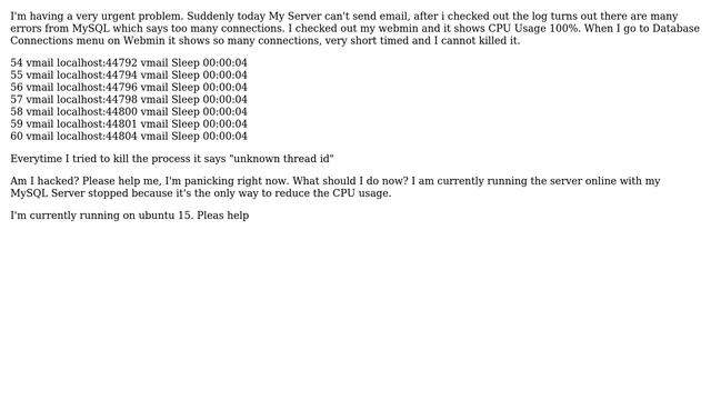 I think I'm Hacked. MySQL Server Too Many Connections Made my Server CPU load 100% смотреть онлайн
