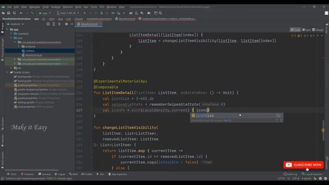 How to Implement Row Deletion with Animation in Jetpack Compose | Android | Kotlin | Make it Easy смотреть онлайн