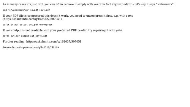Ubuntu: Command line tool to search and replace text on a PDF (2 Solutions!!) смотреть онлайн