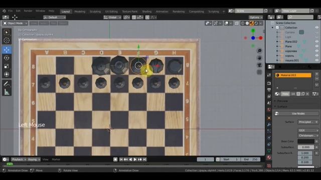 BLENDER 2.81 Анимация шахмат