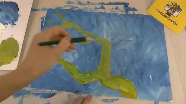 Видео Урок №22 Рисование в стиле Винсента Ван Гога "Цветущие ветки миндаля" смотреть онлайн