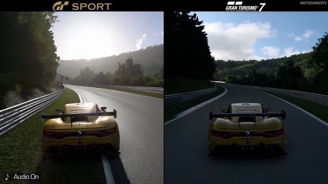 Gran Turismo Sport Vs Gran Turismo 7 - Renault Sport R.S.01 At Nordschleife Comparison