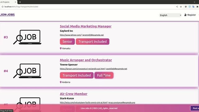 Lion Jobs - find a job | Overview | Laravel Project | смотреть онлайн